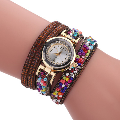 時尚爆款 七彩石手鏈石英表，綻放女性腕間魅力